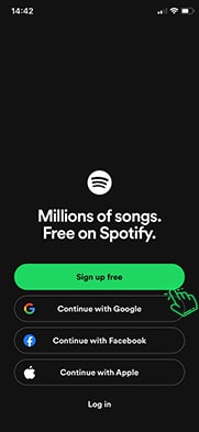 ثبت نام spotify